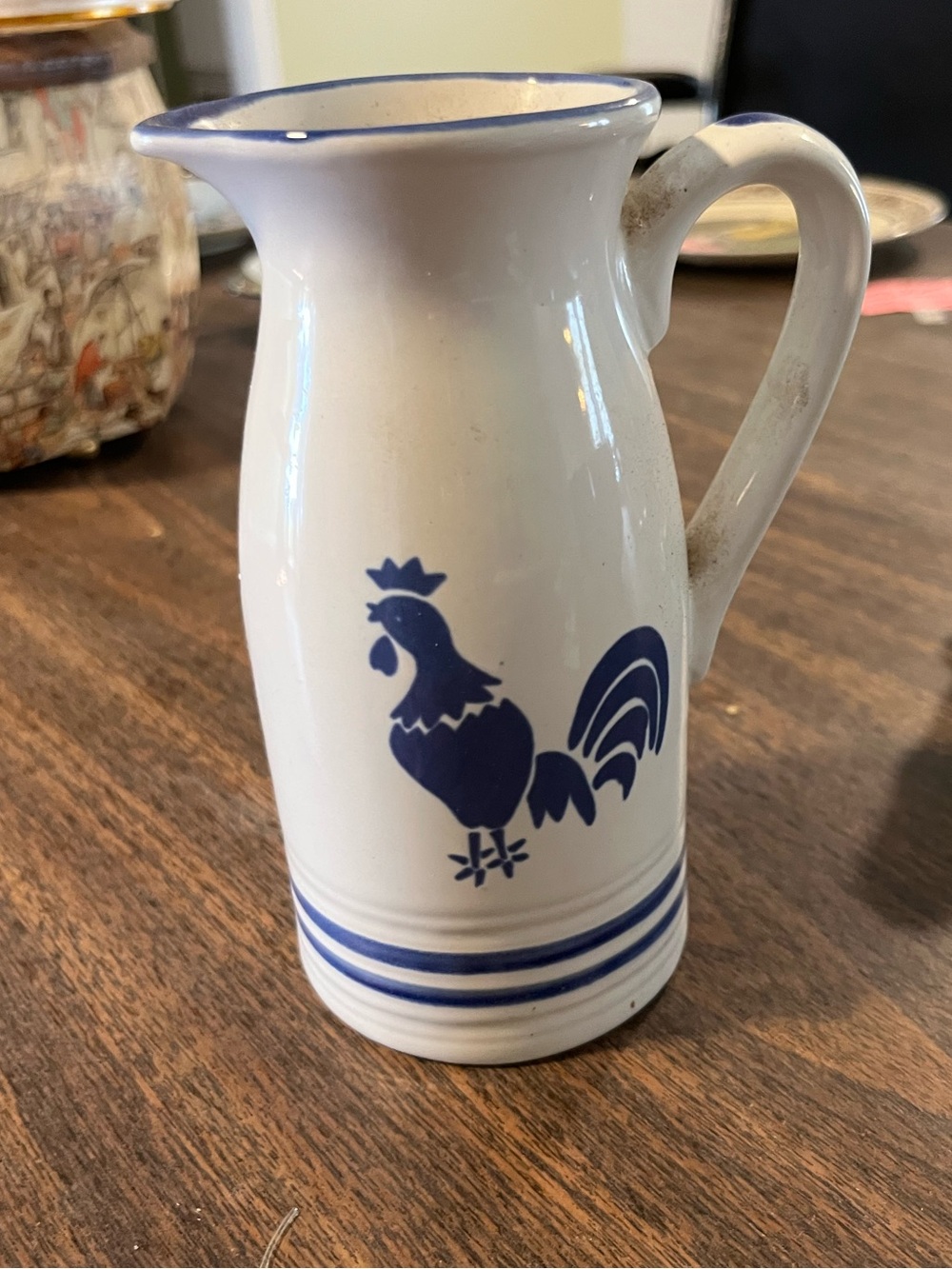 Country Blue Ceramic Pitcher